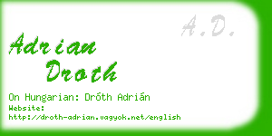 adrian droth business card
